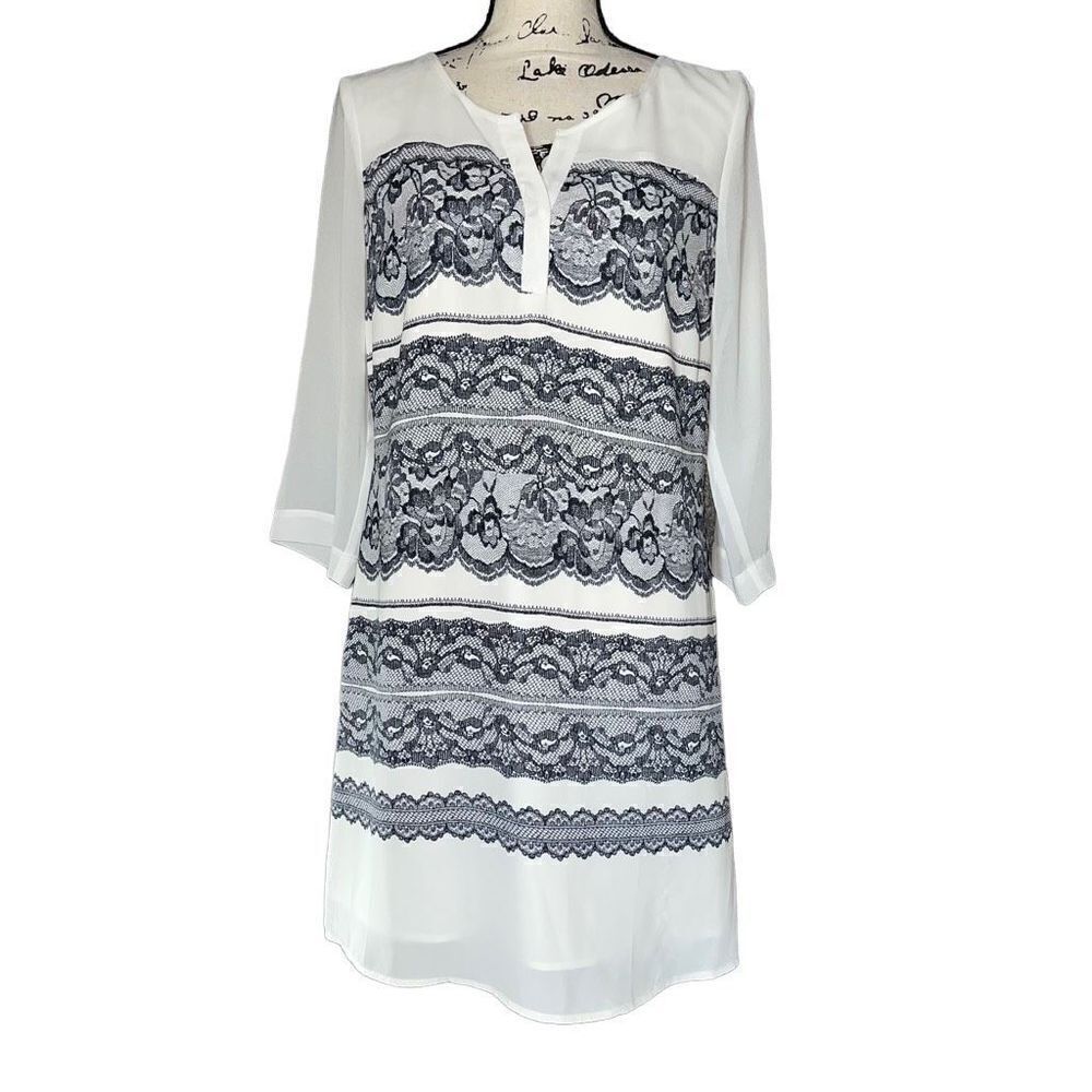 Under Skies white & navy dress medium‎